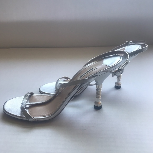 Miu Miu Bolt Heel T-Strap Sandal - Picture 3 of 13